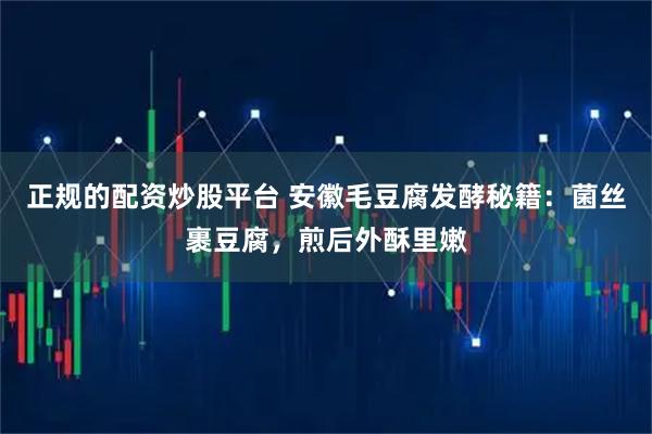 正规的配资炒股平台 安徽毛豆腐发酵秘籍：菌丝裹豆腐，煎后外酥里嫩